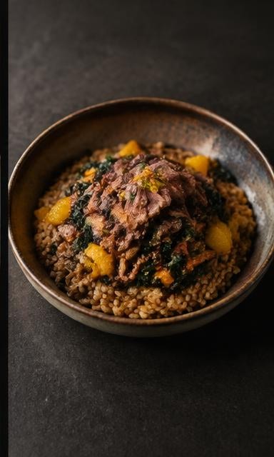 Arroz de pato caipira — prato conceitual usado no projeto demonstrativo Dine 3D